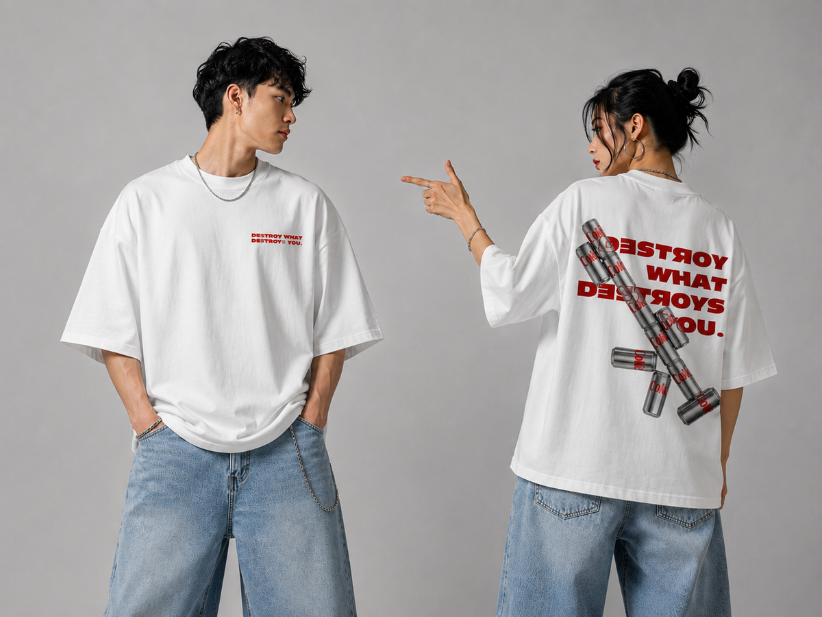 SXV DESTROY WHAT DESTROYS YOU Print Short Sleeve T-Shirt