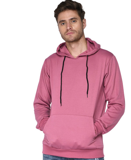 AT STORE SXV Solid Plain Sweatshirt Hoodie for Men & Women (Dustypink)(LOWEST PRICE)