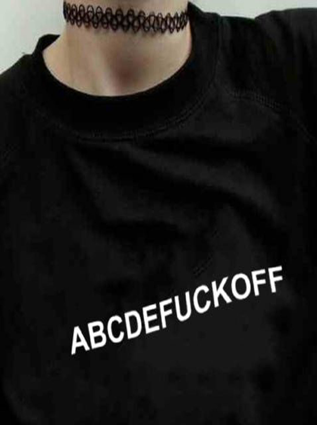 SXV  'abcdefuckoff’ Printed Cool Aesthetic Oversized T-shirt