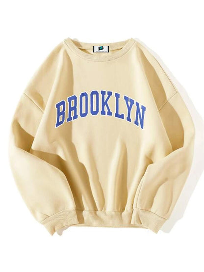 SXV  'Brooklyn Blue’ Printed Cool Aesthetic Drop Shoulder Oversized Sweatshirt