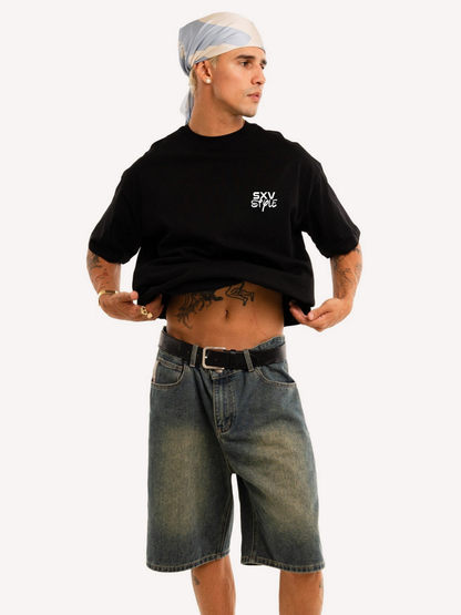 SXV 'wine and dine’ Printed Cool Aesthetic Oversized Baggy T-shirt