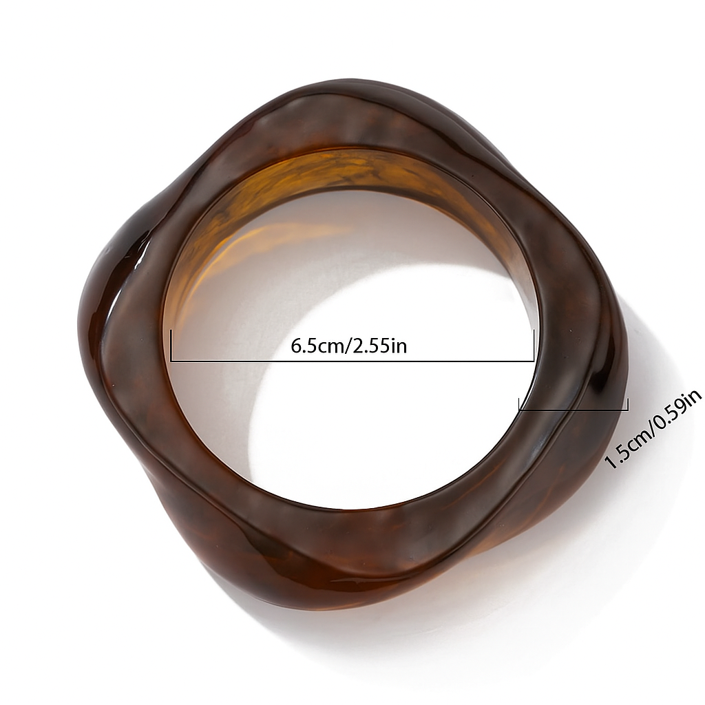 Vintage Large Brown Asymmetric Acrylic Resin Chunky Bangles For Women (set of 3) LIMITED STOCK FREE BANGLES on order above Rs.3000/-