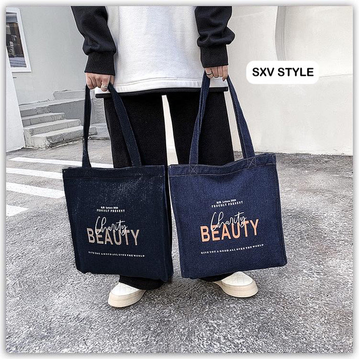 SXV "DENIM JHOLA" canvas tote bag