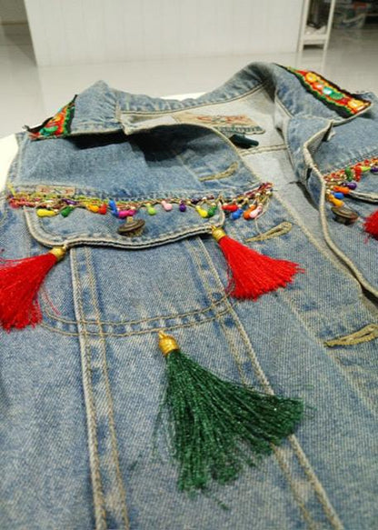 SXV denim jeans jacket indo western look for Navratri