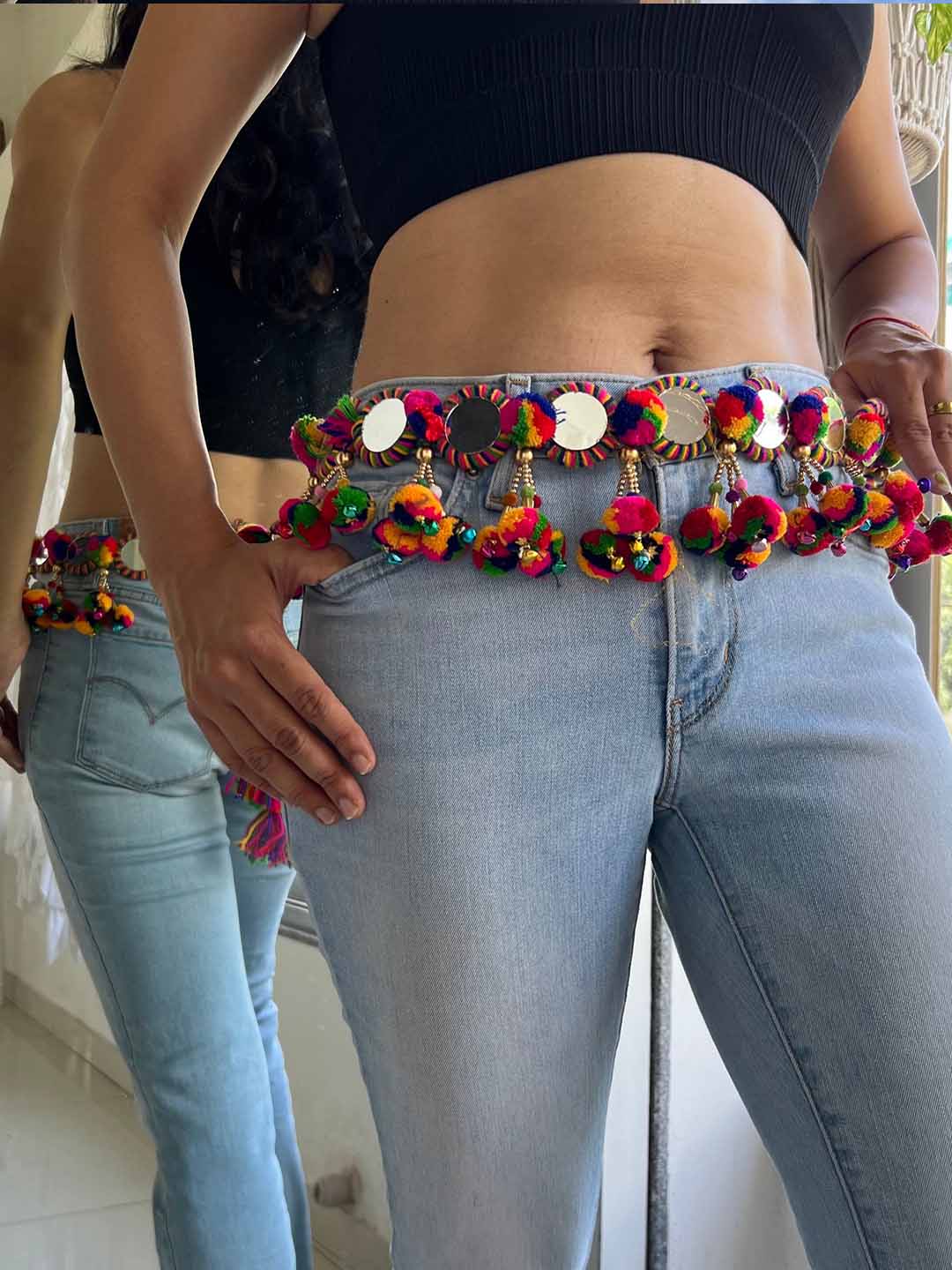 Mirror work waist belt for navratri