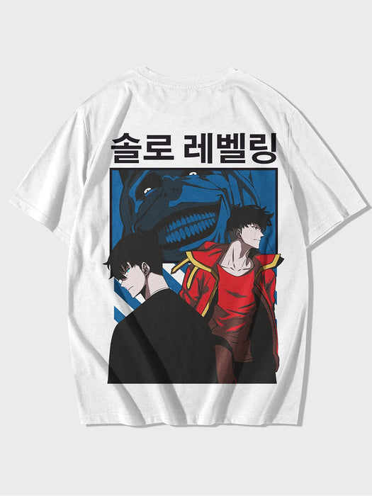 SXV  'Solo Leveling Anime ’ Printed Cool Aesthetic Oversized Baggy T-shirt