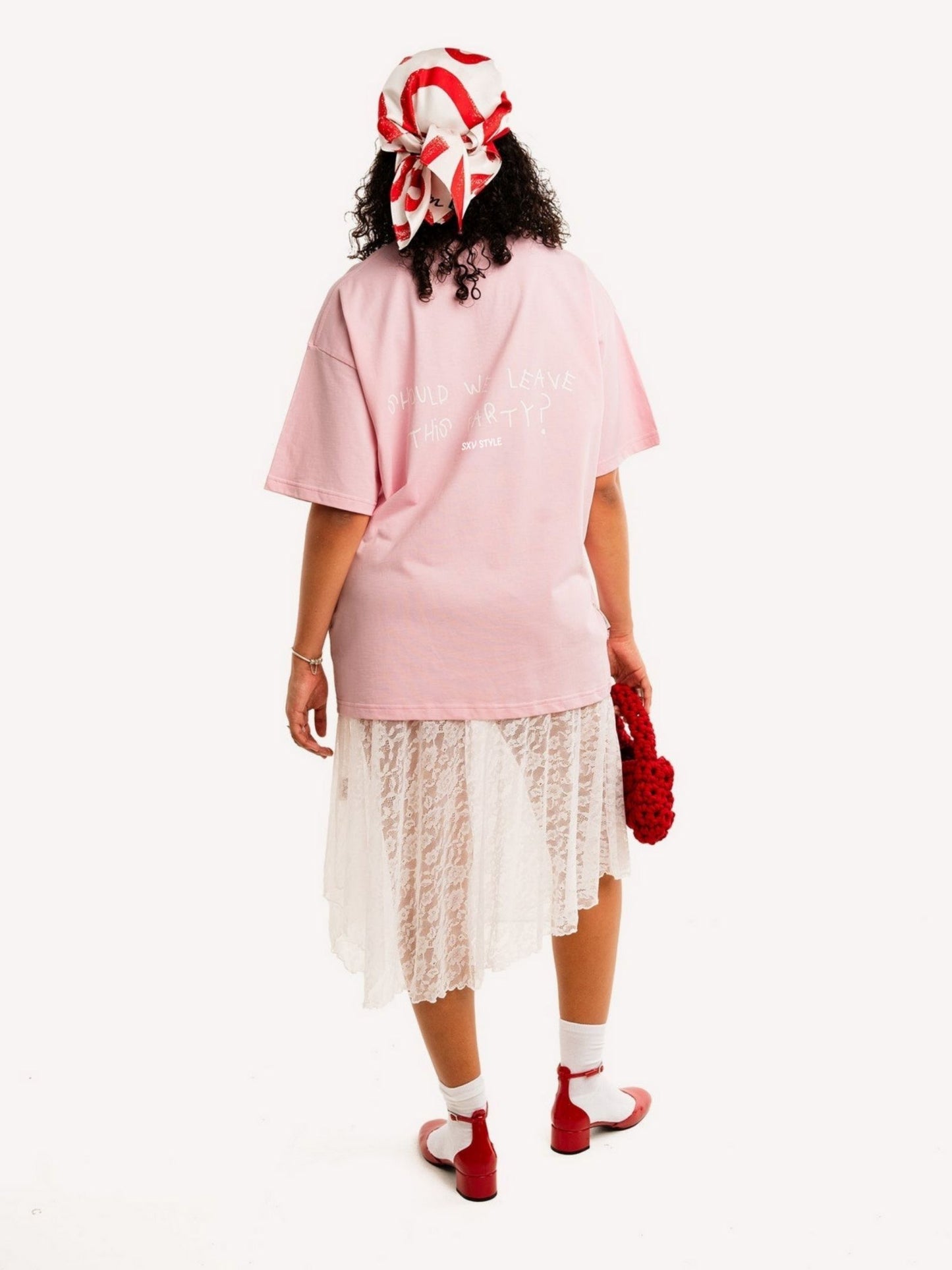 SXV 'should we leave this party’ Printed Cool Aesthetic Oversized Baggy T-shirt