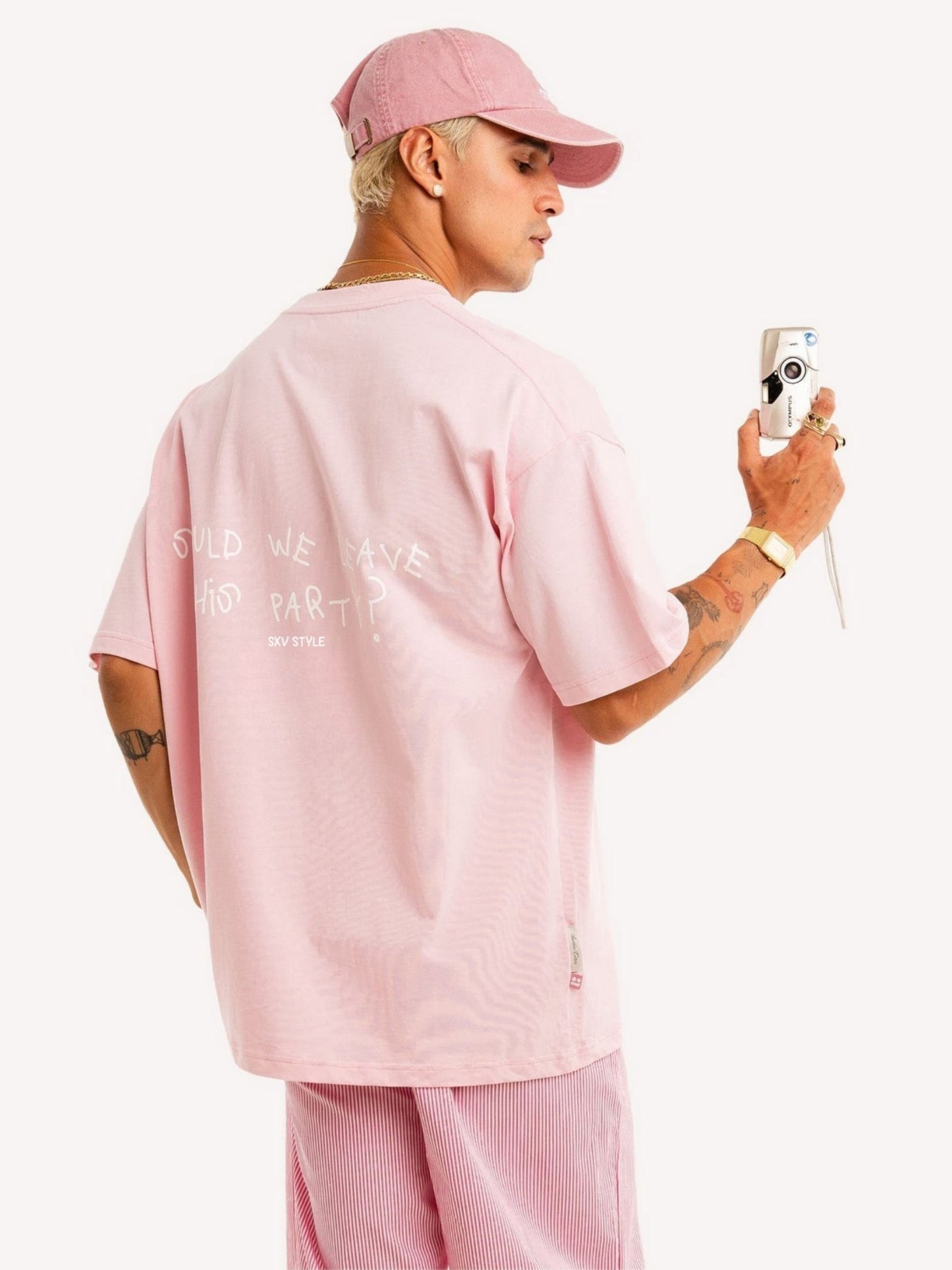 SXV 'should we leave this party’ Printed Cool Aesthetic Oversized Baggy T-shirt