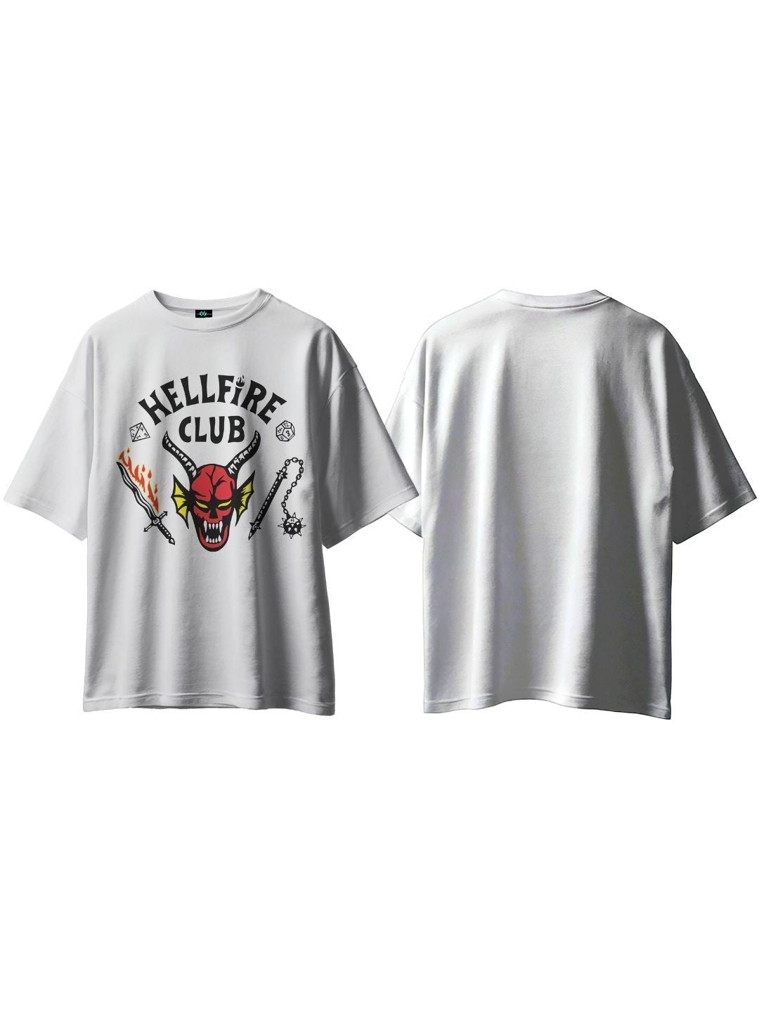 SXV 'HELL FIRECLUB’ Printed Cool Aesthetic Oversized Baggy T-shirt