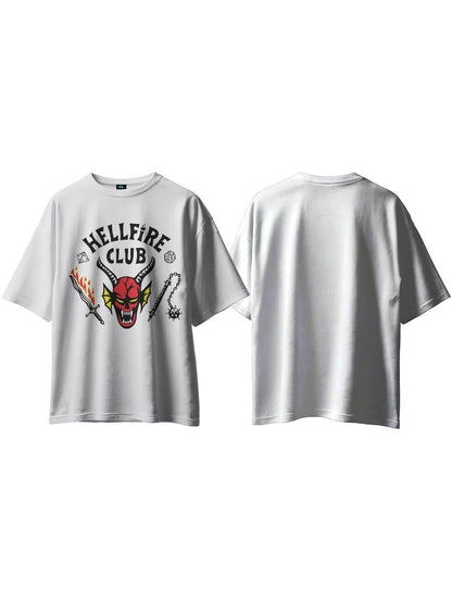 SXV 'HELL FIRECLUB’ Printed Cool Aesthetic Oversized Baggy T-shirt