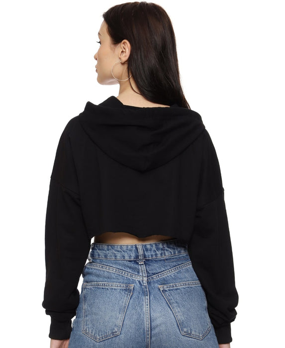 SXV Solid Plain Ultra Cropped Bustcut Hoodie