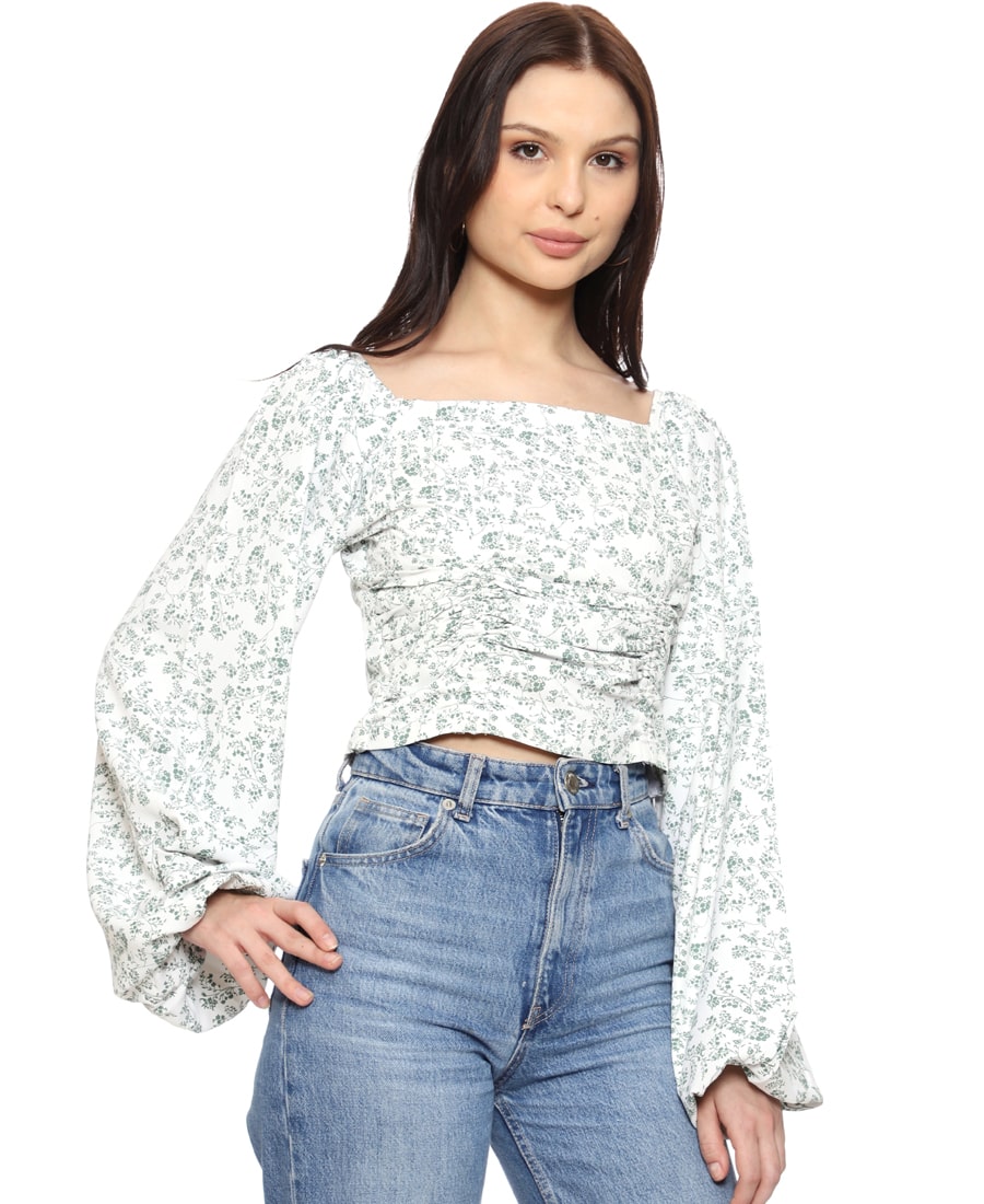 SXV Floral Fitted Crop Top