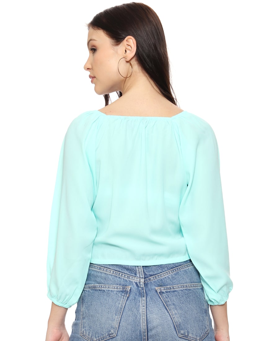 SXV Ruched Pullover Crop Top