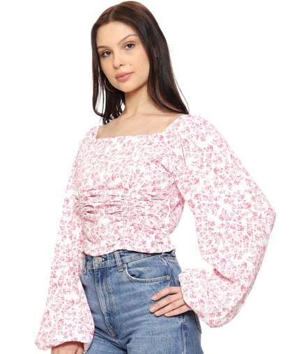 SXV Floral Fitted Crop Top