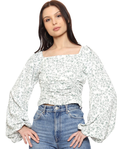 SXV Floral Fitted Crop Top