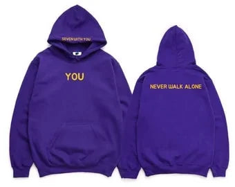 SXV  'BTS YOU NEVER WALK ALONE’ Printed Cool Aesthetic Sweatshirt Hoodie