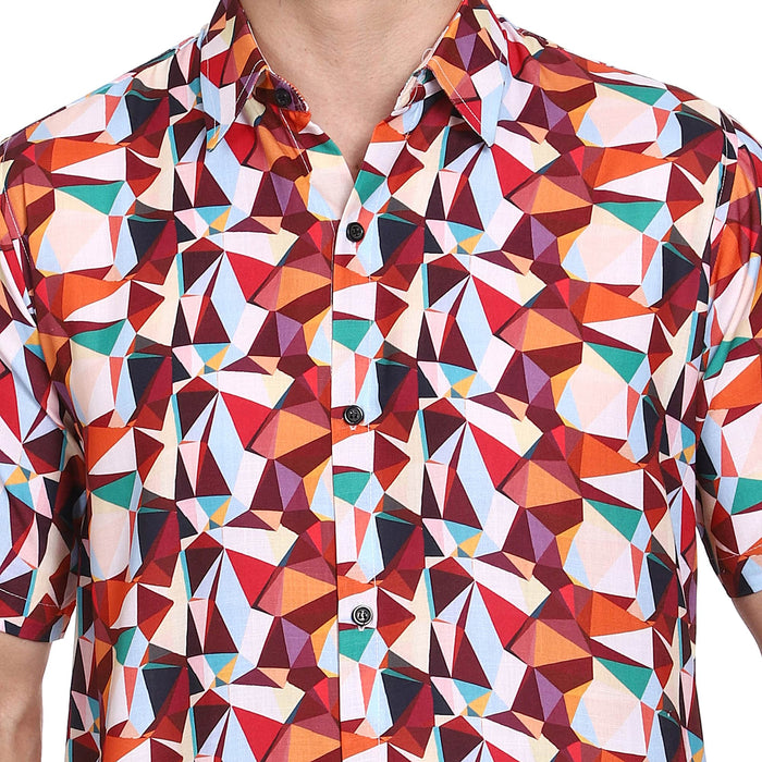 SXV Men's Cotton Rayon Digital Printed Half Sleeves Shirt 114(lowest price-non returnable)