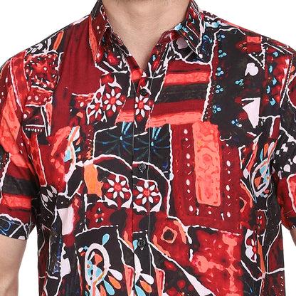 SXV Men's Cotton Rayon Digital Printed Half Sleeves Shirt 117(lowest price-non returnable)