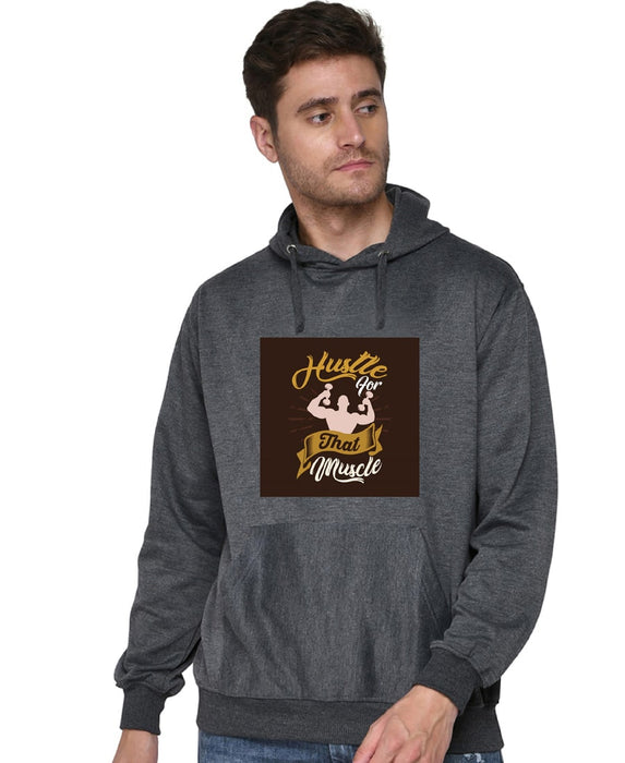 SXV STYLE Unisex Printed Hoodie : Hustle That Muscle