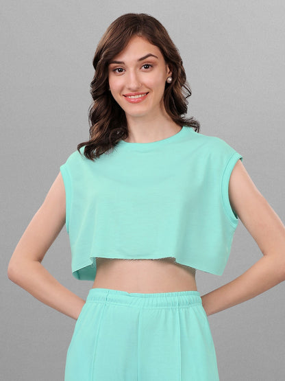 SXV Mintgreen Trouser with Crop Top Coords Set