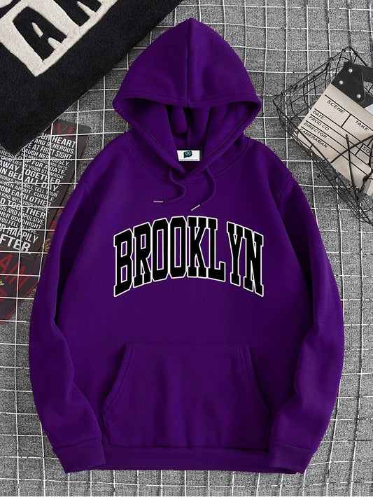 SXV  'BROOKLYN’ Printed Cool Aesthetic Sweatshirt Hoodie