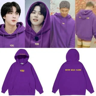 SXV  'BTS YOU NEVER WALK ALONE’ Printed Cool Aesthetic Sweatshirt Hoodie