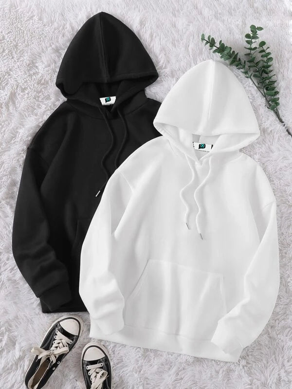 SXV COMBO HOODIE BLACK HOODIE&WHITE HOODIE Cool Aesthetic Sweatshirt Hoodie