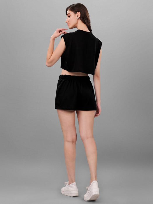SXV Solid Black Pull-On Elastic Waist Shorts