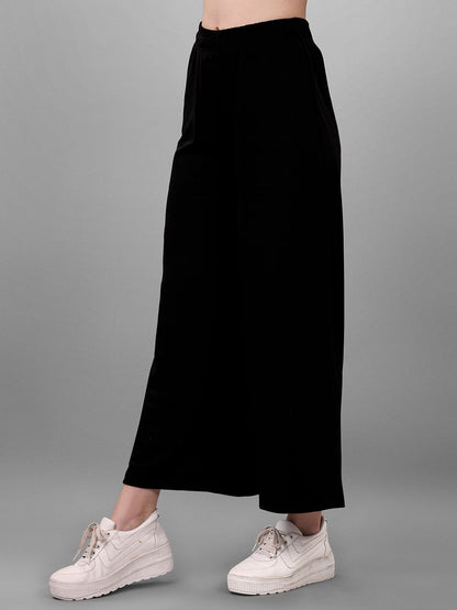 SXV Solid Black Pull-On Plazzo Pants