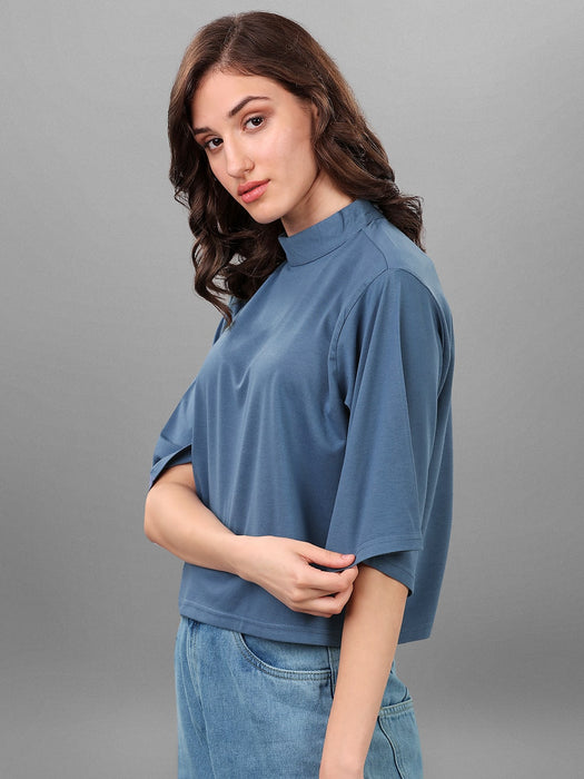 SXV Solid Blue Boxy Top