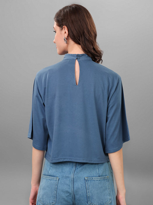 SXV Solid Blue Boxy Top