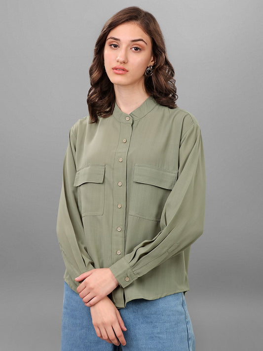 SXV  Olive Casual Oversized shirt