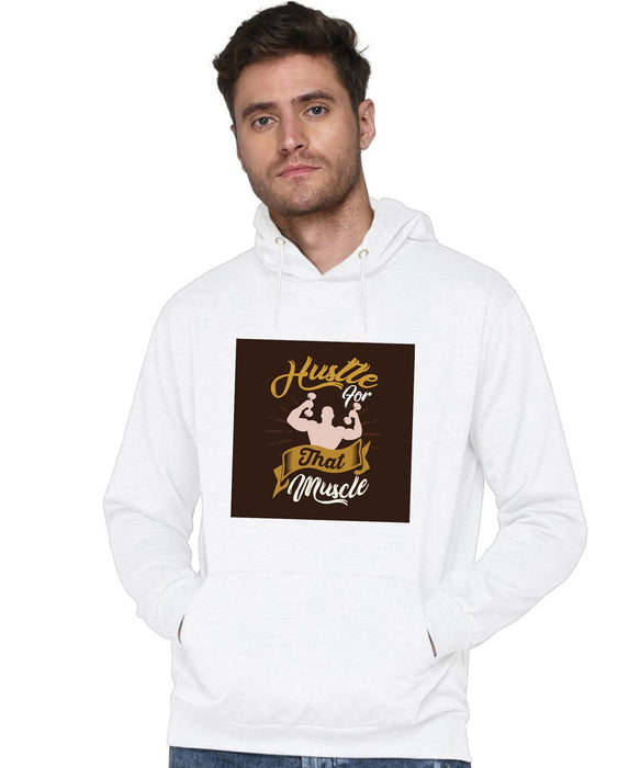 SXV STYLE Unisex Printed Hoodie : Hustle That Muscle