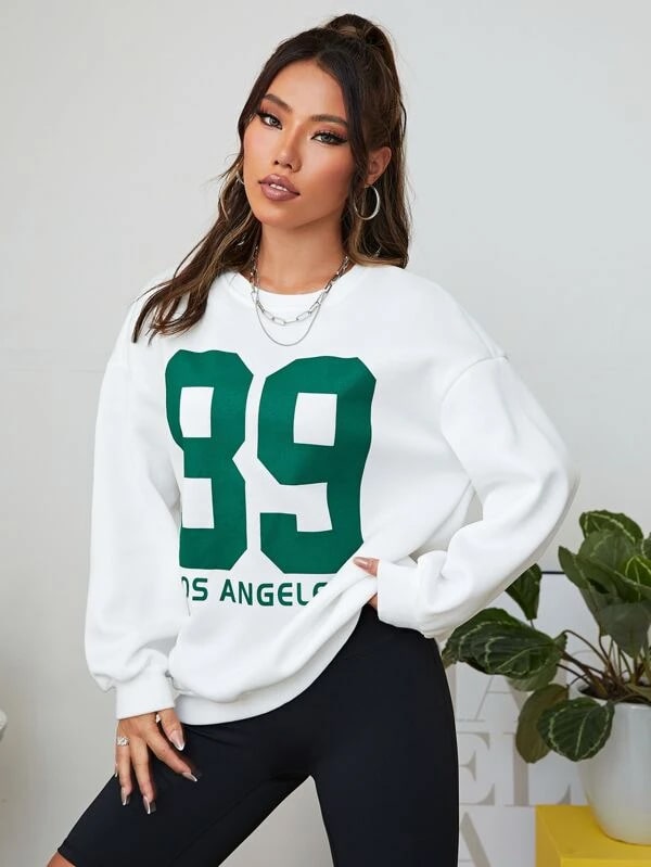 SXV  '89 LOS ANGELES’ Printed Cool Aesthetic Drop Shoulder Oversized Sweatshirt