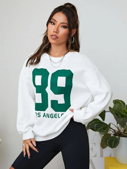 SXV  '89 LOS ANGELES’ Printed Cool Aesthetic Drop Shoulder Oversized Sweatshirt