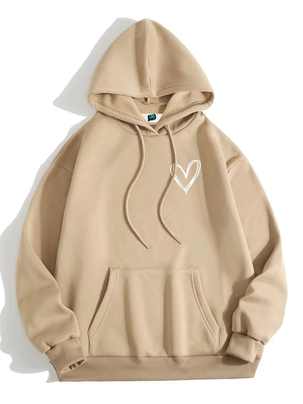 SXV  'HEART’ Printed Cool Aesthetic Sweatshirt Hoodie