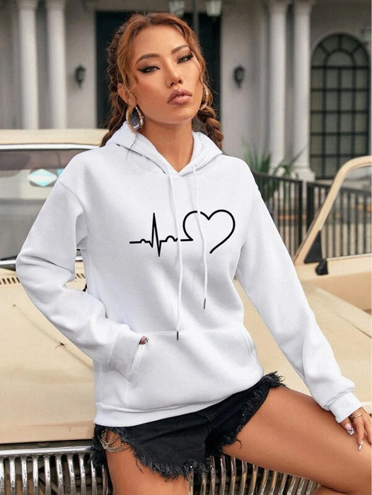 SXV 'Heart' Printed Cool Aesthetic Sweatshirt Hoodie