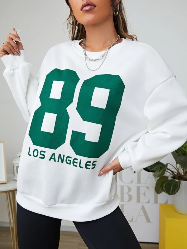 SXV  '89 LOS ANGELES’ Printed Cool Aesthetic Drop Shoulder Oversized Sweatshirt