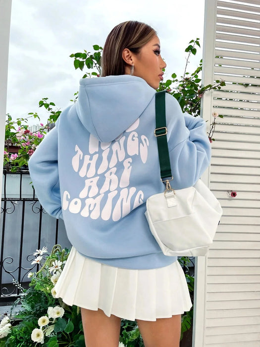 SXV  'Good Things Are Coming’ Printed Cool Aesthetic Sweatshirt Hoodie