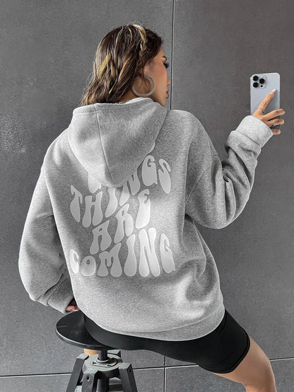 SXV  'Good Things Are Coming’ Printed Cool Aesthetic Sweatshirt Hoodie