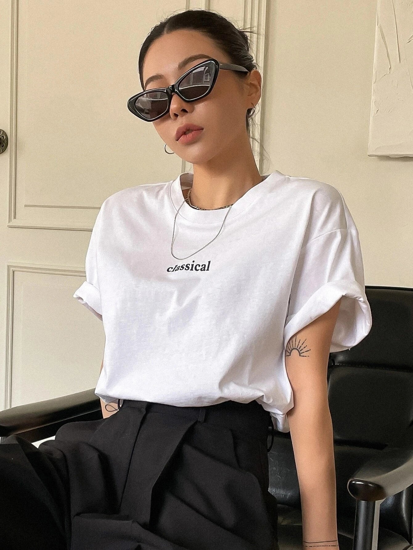 SXV  'Classical’ kawaii Printed Cool Aesthetic Oversized T-shirt