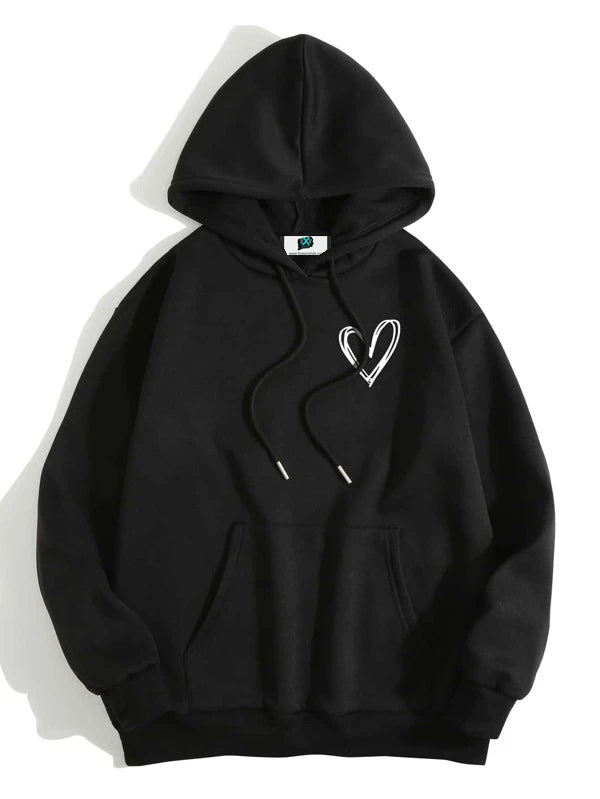 SXV  'HEART’ Printed Cool Aesthetic Sweatshirt Hoodie