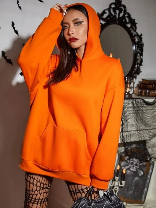 SXV Plain 'Orange' Solid Cool Aesthetic Sweatshirt Hoodie