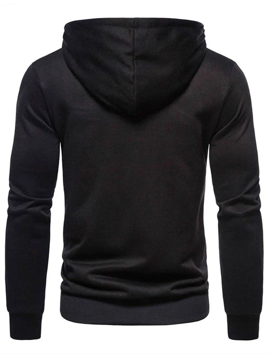 SXV  Plain Solid Black-zipper Cool Aesthetic Hoodie