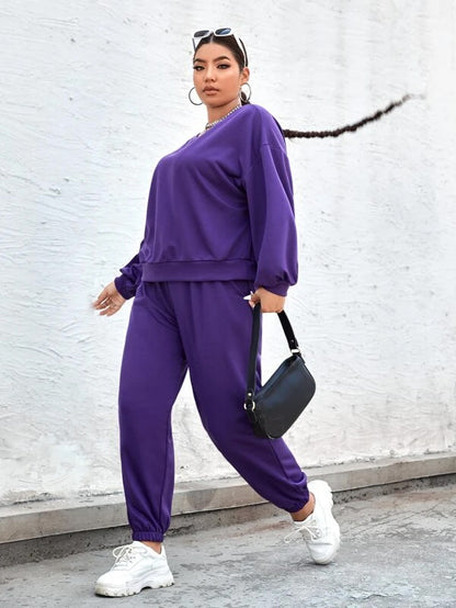 SXV Purple Sweatshirt with Jogger Coords Set