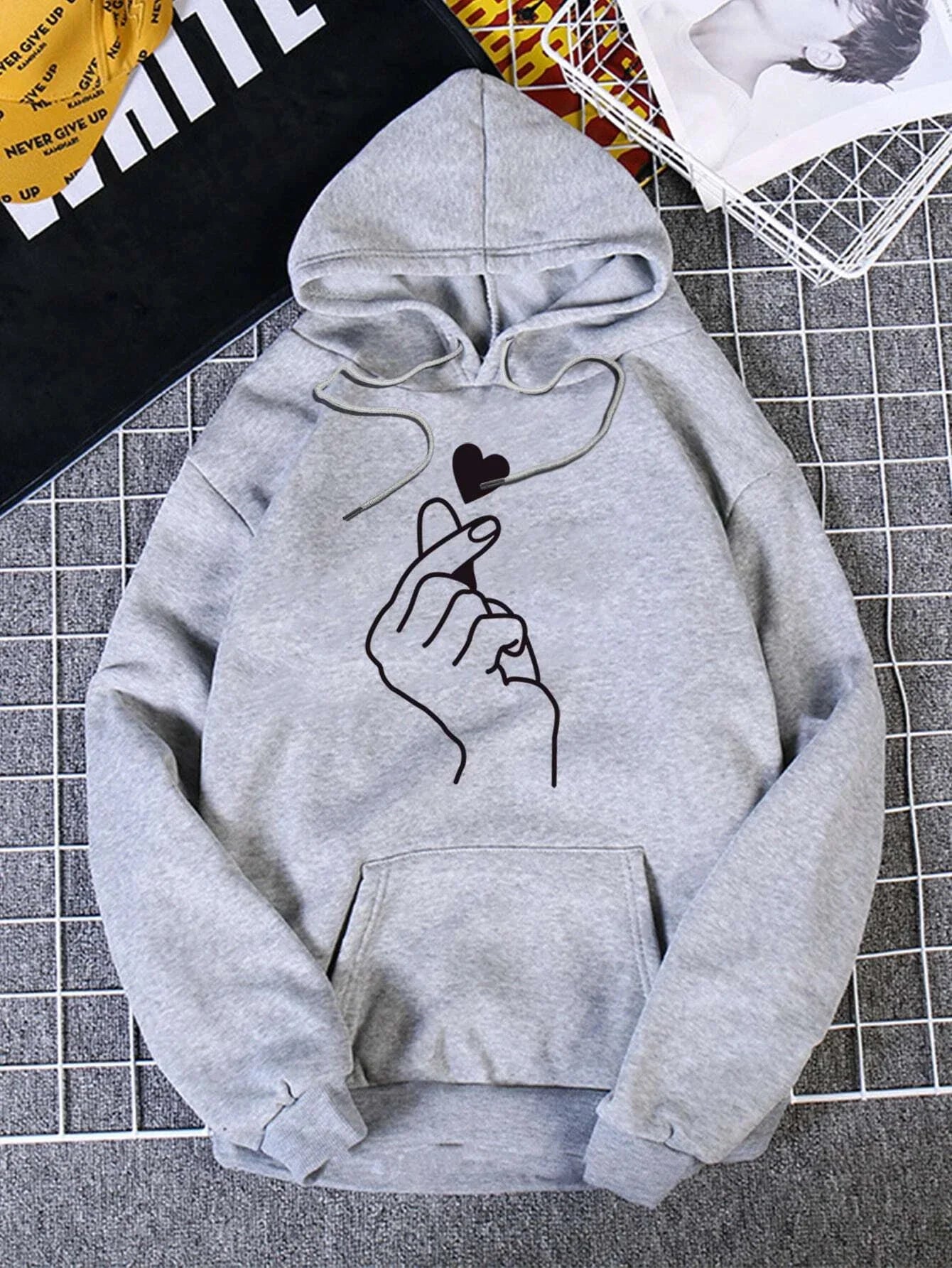 SXV  'BTS heart’ Printed Cool Aesthetic Sweatshirt Hoodie