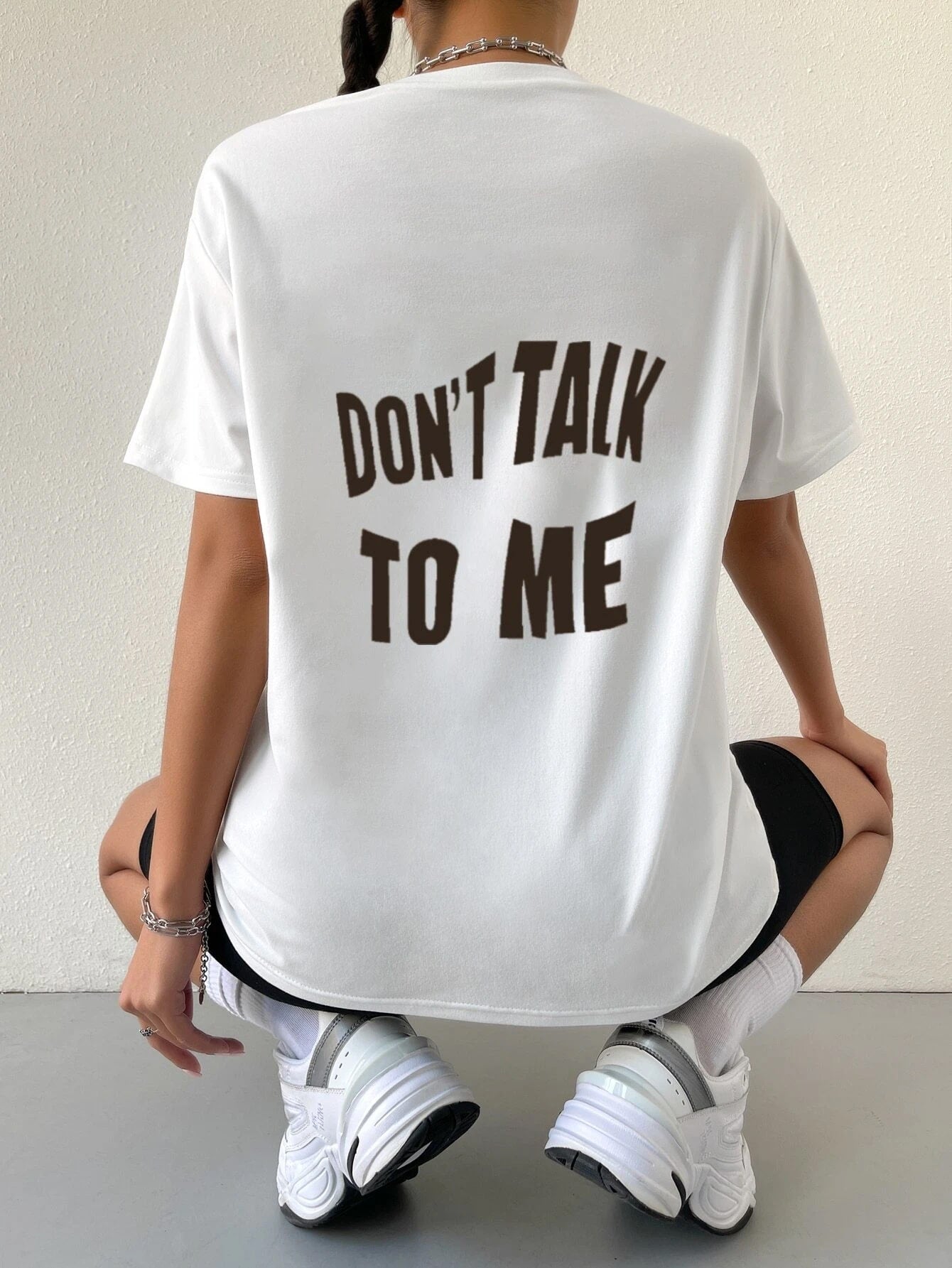 SXV  Don't Talk To Me’ Printed Cool Aesthetic Oversized T-shirt