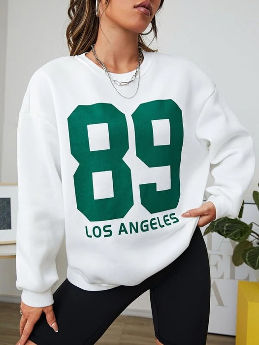 SXV  '89 LOS ANGELES’ Printed Cool Aesthetic Drop Shoulder Oversized Sweatshirt