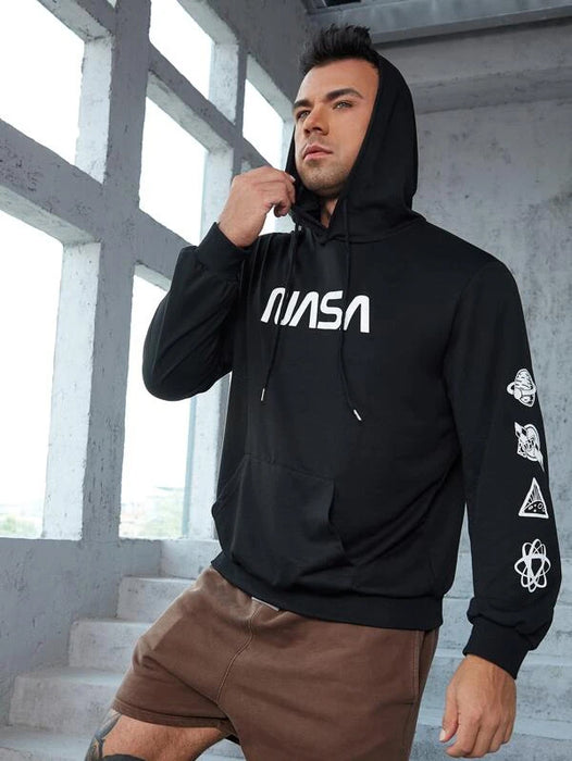 SXV  'NASA’ Printed Cool Aesthetic Sweatshirt Hoodie