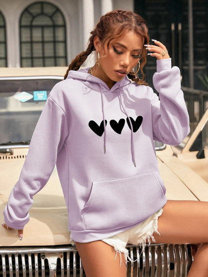 SXV  'Three Hearts’ Printed Cool Aesthetic Sweatshirt Hoodie